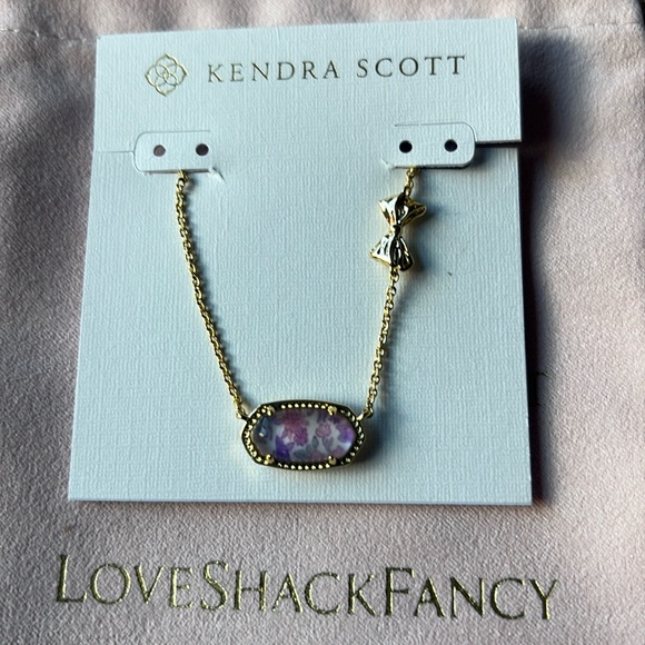 🎀 Kendra Scott X LoveShackFancy Gold Elisa Necklace 🎀 NWT 🎀 - Picture 3 of 16